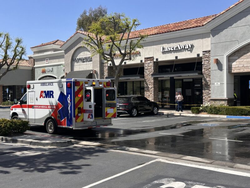 First responders were dispatched to a call for a structure trench rescue on the 24200 block of west Valencia Boulevard, Thursday, April 16, 2026. Katherine Quezada/The Signal