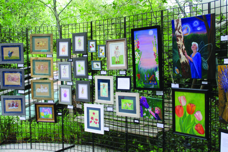 The Santa Clarita Artists Association is scheduled Sunday to host its Spring Art Festival, 10 a.m. to 4 p.m. in the gardens at Le Chene French Cuisine, 12625 Sierra Highway, Agua Dulce. This free one-day event provides an opportunity to sip local wine, listen to live music, stroll the gardens full of local art and meet the artists. This file photo from last year’s event shows a dedicated wall of artist Paula Bradley's work on display at Le Chene on April 27, 2025. Signal file photo.