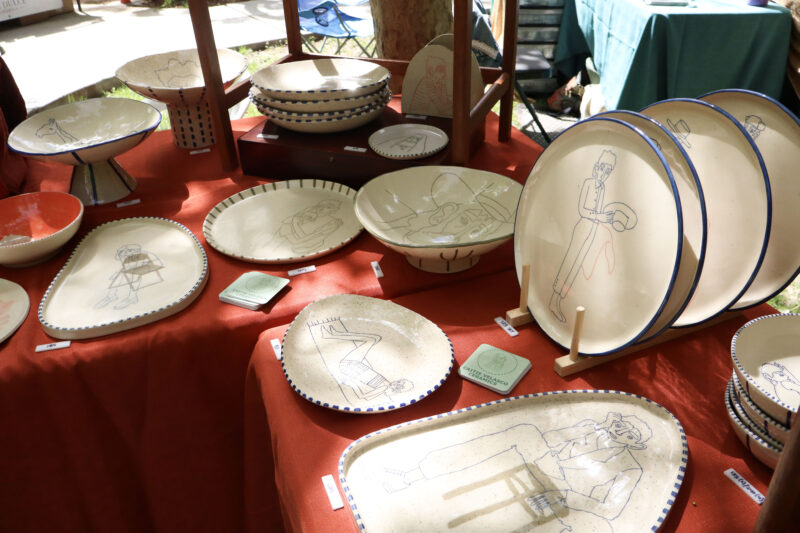 Caitie Velasco Ceramics displays some pottery pieces at the 12th annual Santa Clarita Artists Association's Spring Art Show at Le Chene French Cuisine in Santa Clarita, Calif., Sunday, April 26, 2026. Kamryn Martell/The Signal