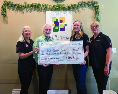 The Santa Clarita Elks Lodge No. 2379 recently presented a $1,500 check to the Santa Clarita Valley Senior Center at Bella Vida,. Courtesy photo.