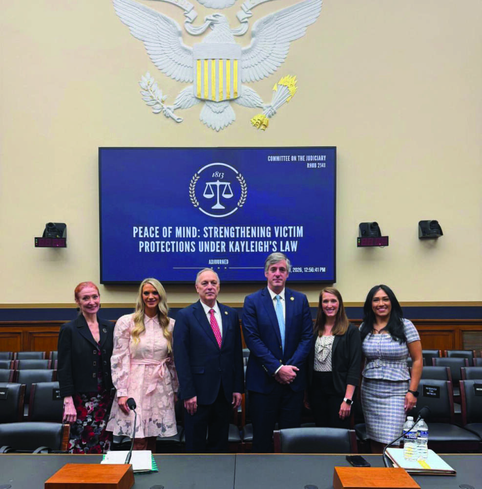 From left: Lisae Jordan, executive director and counsel, Maryland Coalition Against Sexual Assault; Kayleigh Kozak; Chairman Andy Biggs, R-Ariz., Rep. Brad Knott, R-N.C.; Rachel Wright, national policy director, Right on Crime; state Sen. Suzette Martinez Valladares, R-Acton. Courtesy photo.