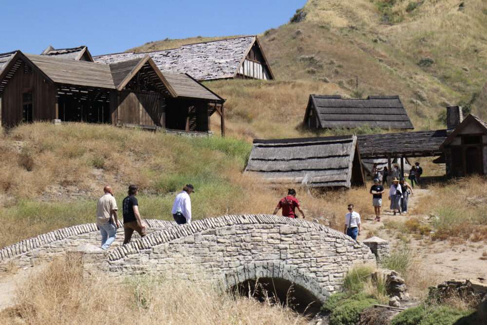 Attendees explore the "Rebel Moon" movie sets at Blue Cloud Movie Ranch in Santa Clarita, Calif., Monday, May 11, 2026. Kamryn Martell/The Signal