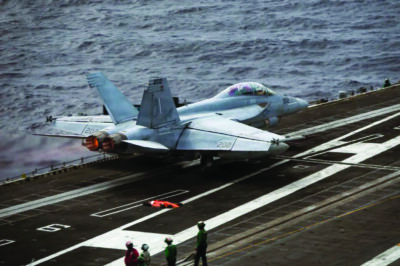An F/A-18F Super Hornet aircraft, attached to Strike Fighter Squadron 213, launches from the flight deck of the world’s largest aircraft carrier, USS Gerald R. Ford (CVN 78), during Operation Epic Fury, March 15, 2026. U.S. Navy