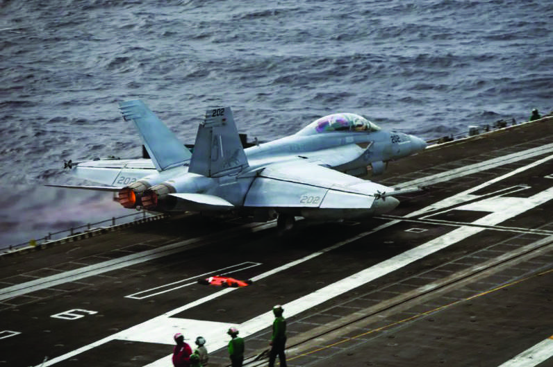 An F/A-18F Super Hornet aircraft, attached to Strike Fighter Squadron 213, launches from the flight deck of the world’s largest aircraft carrier, USS Gerald R. Ford (CVN 78), during Operation Epic Fury, March 15, 2026. U.S. Navy