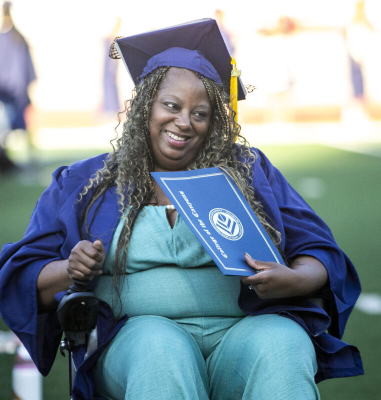 Graduating students receive their diplomas during the College of the Canyons graduation at Cougar Stadium on Friday, June 5, 2026. Habeba Mostafa/ The Signal