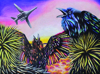 “Shared Skies,” drawn by Fiona Currie, a homeschooled 12th grader in Palmdale.