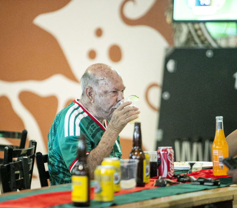 Attendees gathered at El Trocadero Kitchen & Bar Thursday afternoon to watch the first game of FIFA World Cup 2026 between Mexico and South Africa on June 11, 2026. Habeba Mostafa/ The Signal