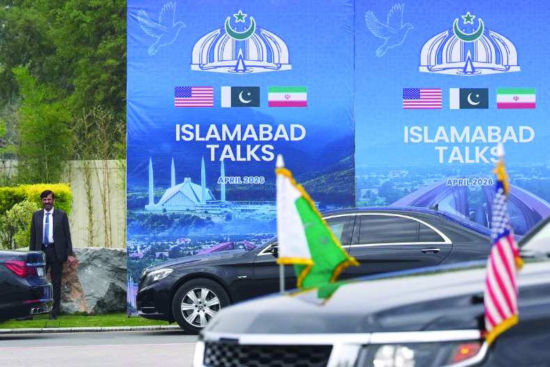 A Pakistani official is seen during the arrival of U.S. Vice President JD Vance for talks with Iranian officials at Islamabad, Pakistan, on April 11, 2026. Jacquelyn Martin/Pool via Getty Images