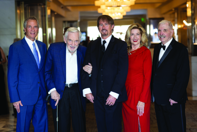 College of the Canyons Foundation Silver Spur Honoree Ed Masterson (center) is flanked by (from left) past recipients Michael Berger, Bruce Fortine, Marlee Lauffer and Wayne Crawford. Photo courtesy of Brooke Ritter.