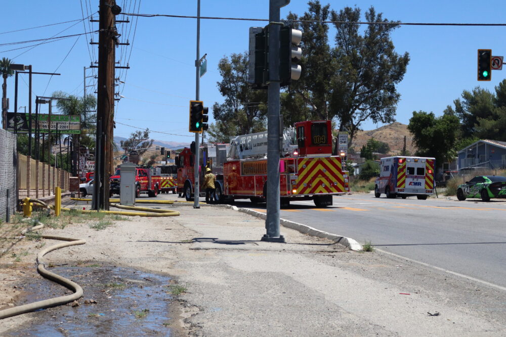 First responders were dispatched to a structure fire on the 16400 block of Sierra Highway in Canyon Country, Tuesday, June 16, 2026. Kamryn Martell/The Signal