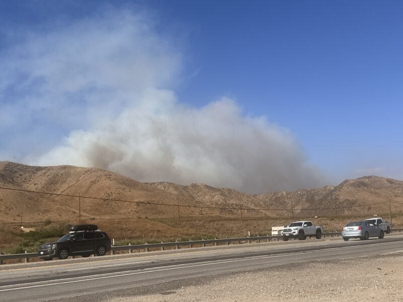 A fire, called the “Chloe Fire,” broke out around 4:15 p.m. Wednesday in the hills near Val Verde, north of Highway 126 at San Martinez Grande Canyon Road. Katherine Quezada/The Signal