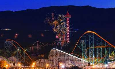 Six Flags Magic Mountain will mark Independence Day with its annual “Star-Spangled Nights, a high-energy celebration combining thrill rides and a patriotic fireworks spectacular. Courtesy photo.