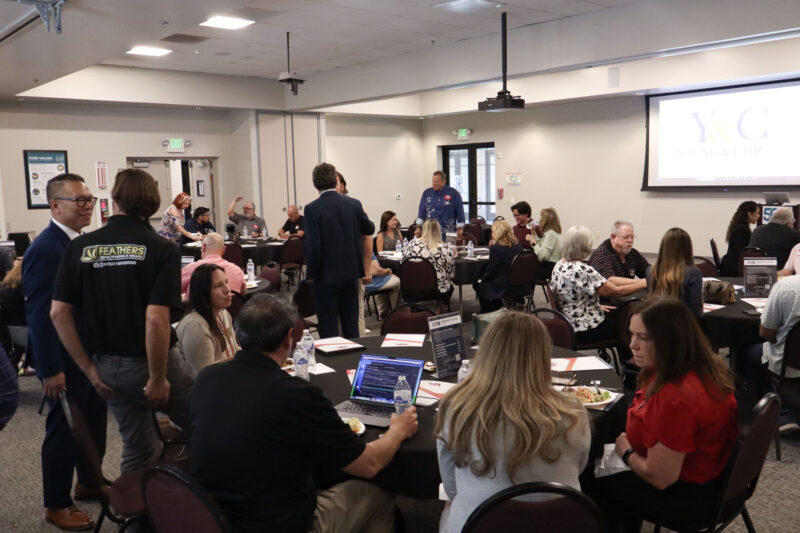 Attendees mingle before the presentation at the Valley Industry Association's "The Cyber Threat You Don't See Coming" event at the Child & Family Center in Santa Clarita, Calif., Tuesday, June 30, 2026. Kamryn Martell/The Signal
