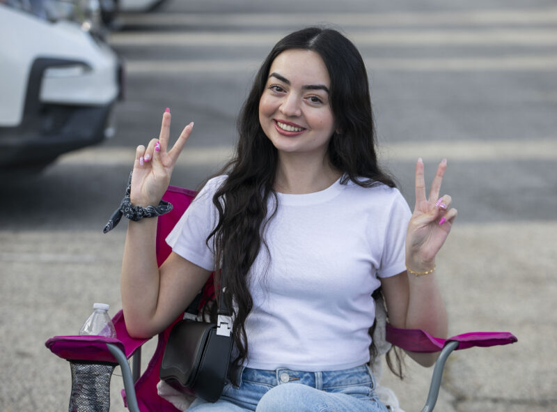 Samrah Anwar sets up to watch the City of Santa Clarita Fourth of July Fireworks Show at Valencia Town Center on Saturday, July 4, 2026. Habeba Mostafa/ The Signal