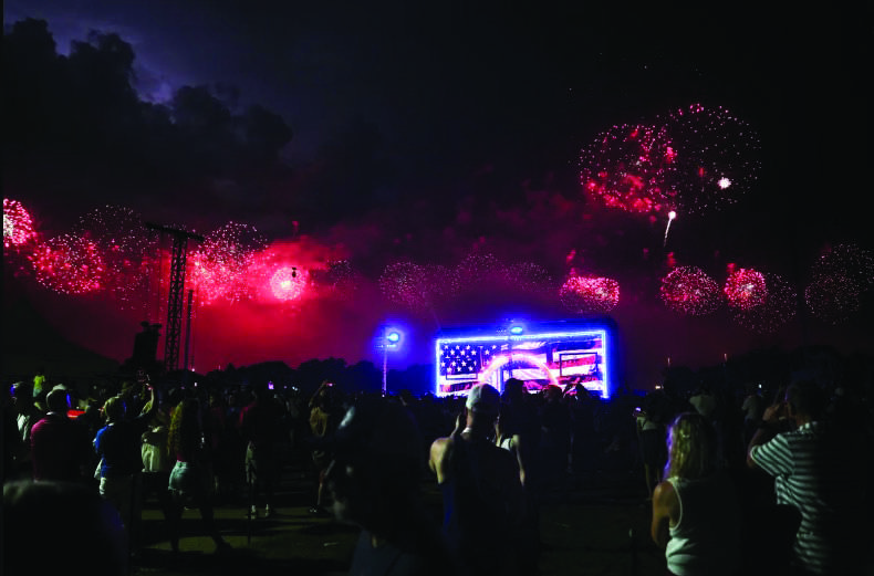 People watch fireworks in Washington on July 4, 2026. Photo by Madalina Kilroy.
