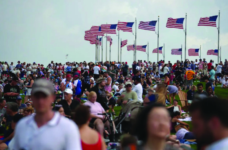 Americans from across the country gather on the National Mall in Washington for Independence Day celebrations on July 4, 2026. Photo by Madalina Kilroy.