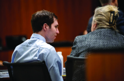 Tyler Robinson speaks with his attorney Kathryn Nester during a hearing for Robinson, accused in the fatal shooting of conservative commentator Charlie Kirk, in 4th District Court in Provo, Utah, on April 17, 2026. Trent Nelson/Pool via Reuters