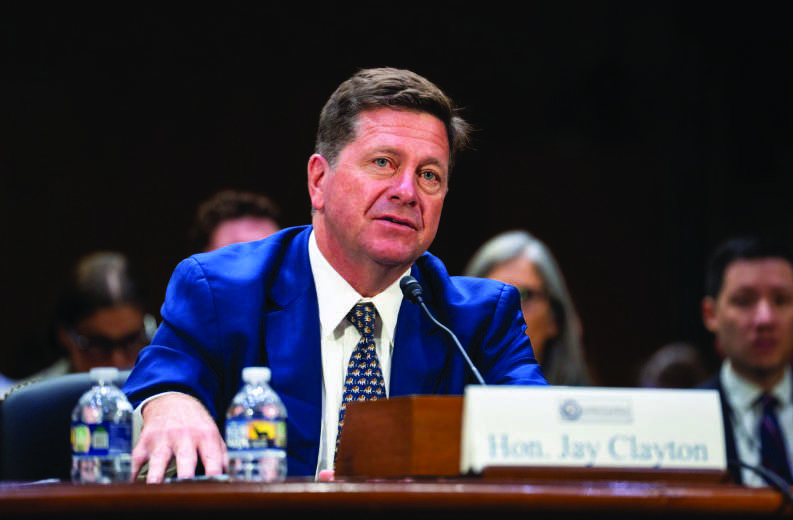 Jay Clayton, nominee for National Intelligence Director, testifies during his confirmation hearing on Capitol Hill in Washington, on July 15, 2026. Photo by Madalina Kilroy.