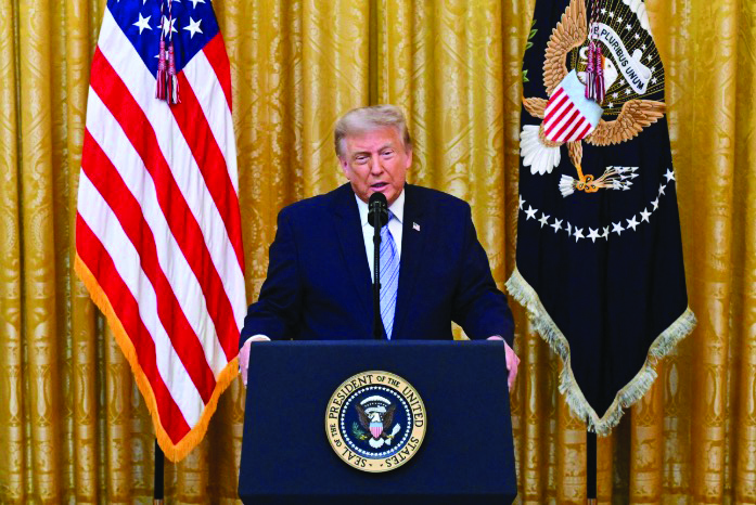 President Donald Trump addresses the nation from the East Room of the White House on July 16, 2026. Saul Loeb/Pool/AFP via Getty Images