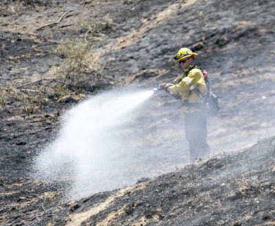 First responders were dispatched to a fire on the 21300 block of Centre Pointe Parkway for the "Pointe Fire" in Santa Clarita, Calif., Tuesday, July 21, 2026. Habeba Mostafa/The Signal