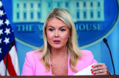 White House press secretary Karoline Leavitt holds a first news briefing at the White House on July 16, 2026. Photo by Madalina Kilroy.
