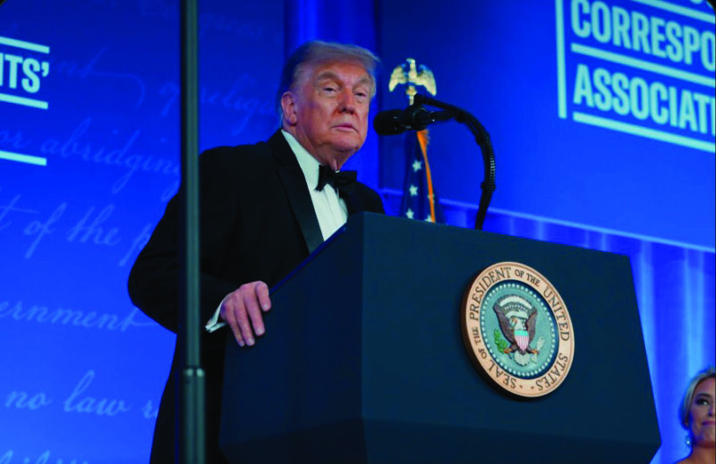 President Donald Trump speaks at the rescheduled White House Correspondents’ Dinner in Washington on July 24, 2026. Screenshot from White House video via X.