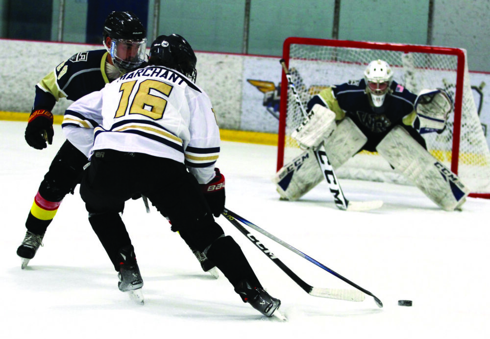 Alumni Michael Onda, Pierce Marchant and Tate Martishius (goalie). Photo courtesy of Thomas Gates.