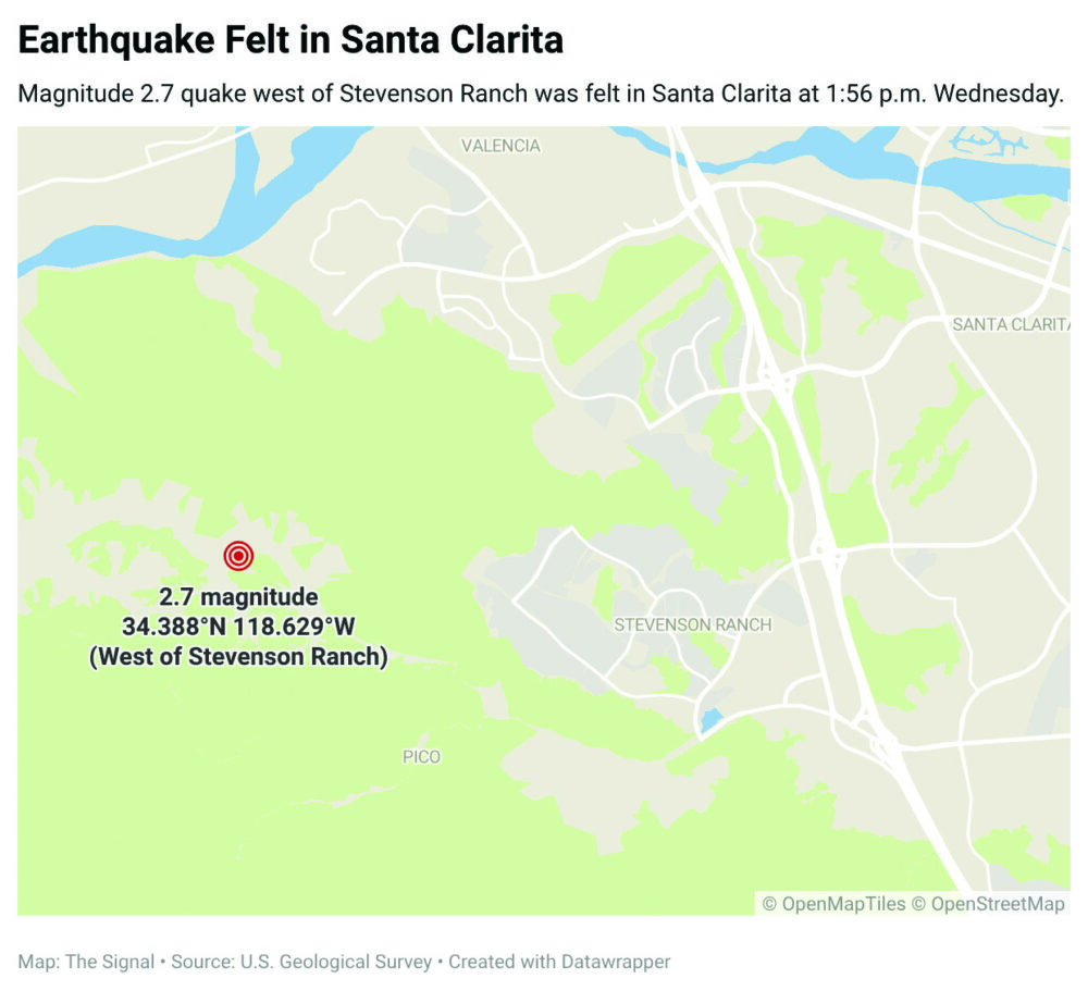 Read more about the article 2.7 magnitude earthquake in Stevenson Ranch  