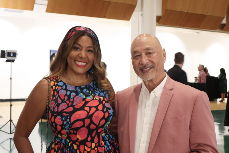 Di Thompson and Dennis Sugasawara smile for a photo at the Santa Clarita Valley Chamber of Commerce's fourth annual Black Business Month event at the California Institute of the Arts, Thursday, Aug. 6, 2026. Kamryn Martell/The Signal