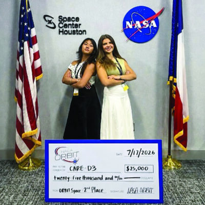 Students Sophia Cranshaw and Tatiana Torrecampo led the CARE-D3 team in the NASA ORBIT Challenge, placing second and winning $25,000. Courtesy photo.