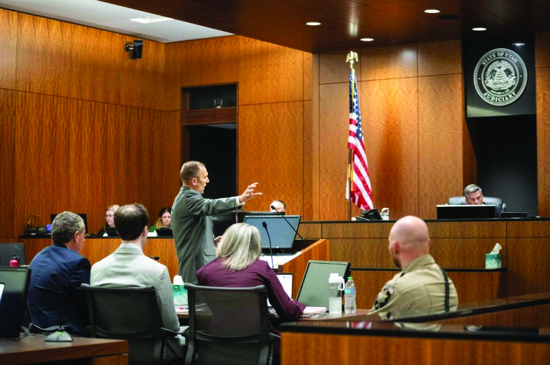 Deputy Utah County Attorney Ryan McBride during closing arguments in the preliminary hearing for Tyler Robinson, the man accused of fatally shooting Charlie Kirk, at the 4th District Court in Provo, Utah, on September 1, 2026. Francisco Kjolseth-Pool/Getty Images