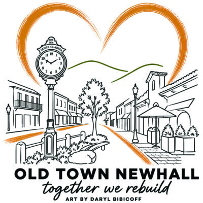 Old Town Newhall benefit T-shirt art by Daryl Bibicoff.