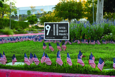 The Young Americans for Freedom Chapter at Trinity Classical Academy hosts its annual 9/11 Never Forget Memorial Event by placing flags on campus remembering the 2,977 lives lost on September 11. Signal File Photo