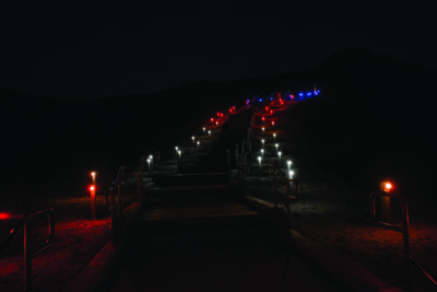 The Central Park River of Lights, shown here during a Fourth of July display. Photo courtesy of city of Santa Clarita.