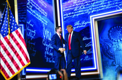 President Donald Trump and Vice President JD Vance during the second day of the 2026 Republican National Committee Midterm Convention in Dallas on Sept. 10, 2026. Photo by Madalina Kilroy.
