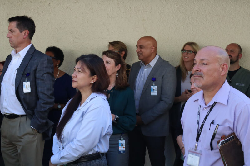 Attendees listen to the speeches at the ribbon cutting for the new Henry Mayo Newhall Hospital EmPATH Unit in Valencia, Calif., Monday, Sept. 14, 2026. Kamryn Martell/The Signal