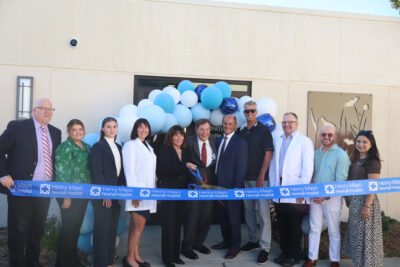 Local dignitaries and Henry Mayo Newhall Hospital workers prepare to cut the ribbon for the new Henry Mayo EmPATH Unit in Valencia, Calif., Monday, Sept. 14, 2026. Kamryn Martell/The SIgnal