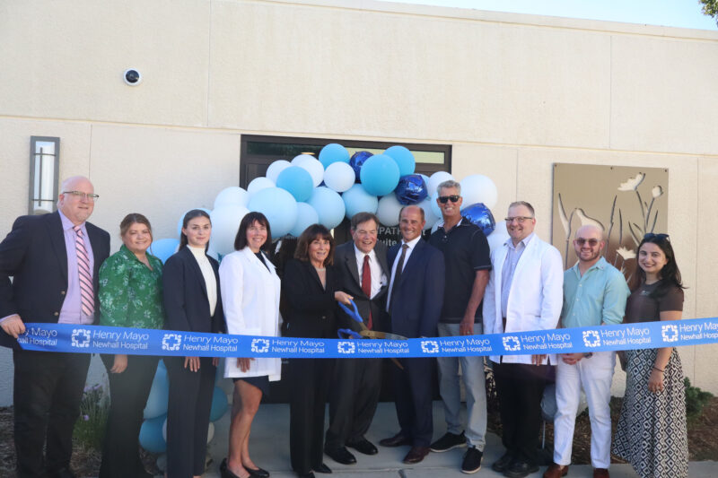 Local dignitaries and Henry Mayo Newhall Hospital workers prepare to cut the ribbon for the new Henry Mayo EmPATH Unit in Valencia, Calif., Monday, Sept. 14, 2026. Kamryn Martell/The SIgnal