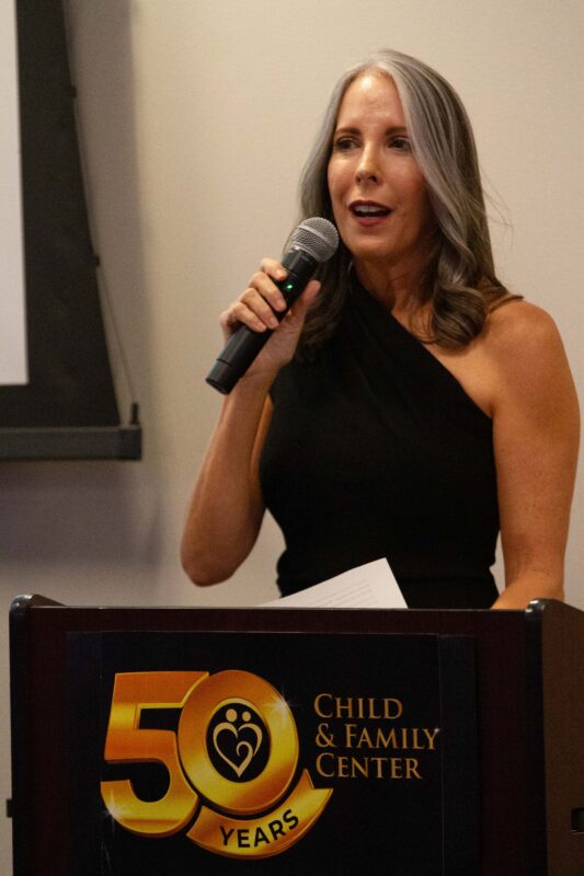 Child & Family Center CEO Nikki Buckstead gives her opening remarks during the organization’s 50th anniversary on Thursday, Sept. 17, 2026. Katherine Quezada/The Signal