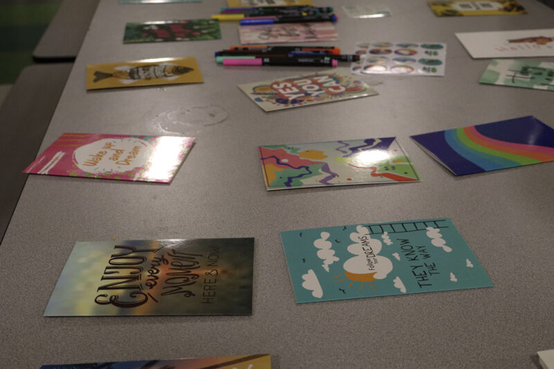 Cards are laid out for scouts to sign for foster youth at Junior Chamber International Santa Clarita's inaugural "Carry Hope" project at North Park Elementary School in Valencia, Calif., Wednesday, Sept. 16, 2026. Kamryn Martell/The Signal
