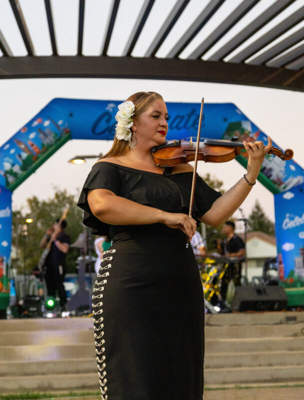 A musician plays the violin at the final "Celebrate" event highlighting Mexico at Canyon Country Community Center, Thursday, Sept. 10, 2026. Chloe Miller/For The Signal