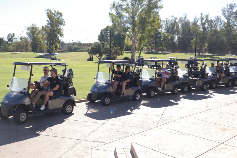 Attendees "tee off" at the Chamber of Commerce's 42nd annual "Oak Tree Golf Classic" at Valencia Country Club in Valencia, Calif., Monday, Sept. 28, 2026. Kamryn Martell/The Signal