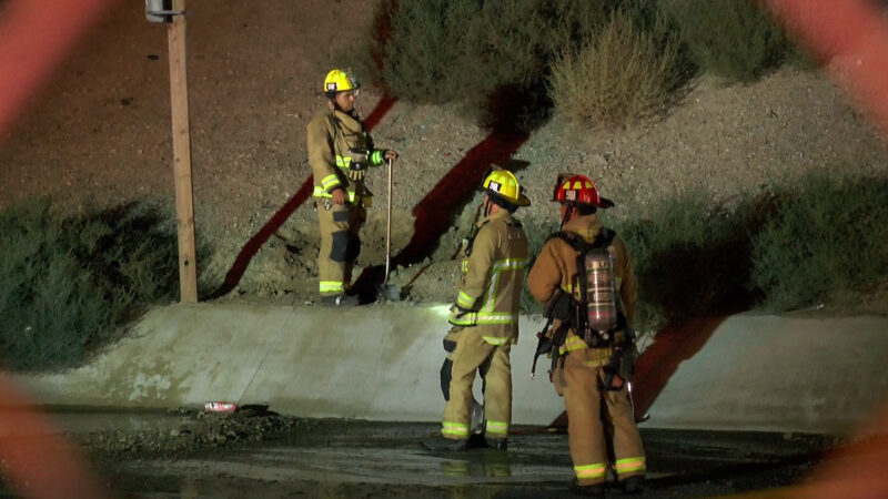 Los Angeles County Fire Department personnel work to put out a big rig that was fully engulfed in flames on northbound Interstate 5 at Roxford Street in Sylmar on Monday, Sept. 28, 2026. Signal Staff/The Signal