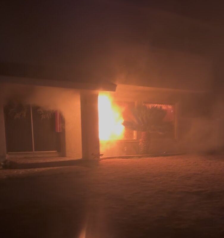 Los Angeles County Fire Department personnel were called to the 27400 block of Annette Jo Circle around 9:02 p.m. for a structure fire, Saturday, Sept. 26, 2026. Screenshot of a video by Johnny Huerta.