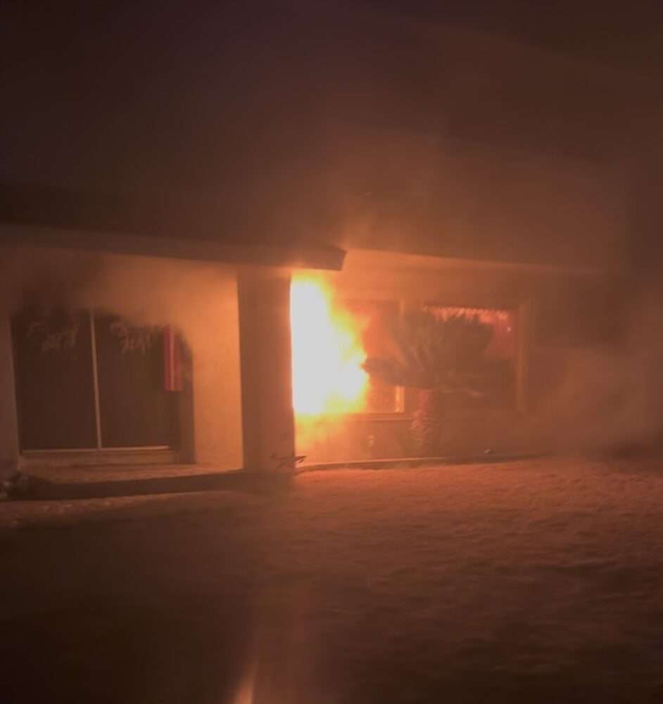 Los Angeles County Fire Department personnel were called to the 27400 block of Annette Jo Circle around 9:02 p.m. for a structure fire, Saturday, Sept. 26, 2026. Screenshot of a video by Johnny Huerta.