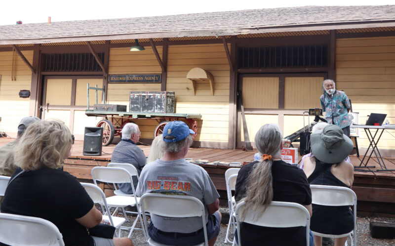 Eugene Moy speaks to the audience at the Santa Clarita History Center at Hart Park in Newhall, Calif., Sunday, Sept. 27, 2026. Kamryn Martell/The Signal