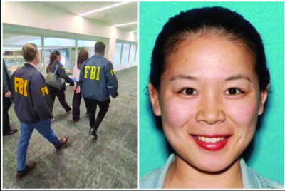(Left) A California woman, Wanying Zhang, also known as Heather, is taken by the FBI after they arrested her and the U.S. authorities accused her of spying on a son of Taiwan's President Lai Ching-te at the behest of Chinese officials, in Los Angeles on Oct. 4, 2026, in this screengrab taken from a video. (Right) Wanying Zhang. Bill Essayli, First Assistant U.S. Attorney for the Central District of California via X/Handout via Reuters