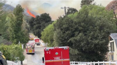 Bike Fire, Sand Canyon, Sunday, Oct. 11, 2026. Oscar Sol/The Signal.
