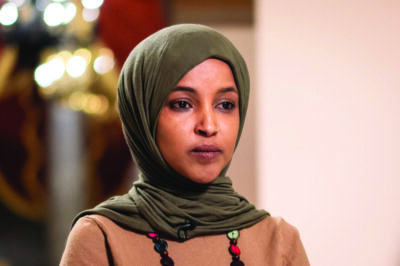 Rep. Ilhan Omar (D-Minn.) prepares for a TV interview on Capitol Hill in Washington on Jan. 7, 2026. Photo by Madalina Kilroy.