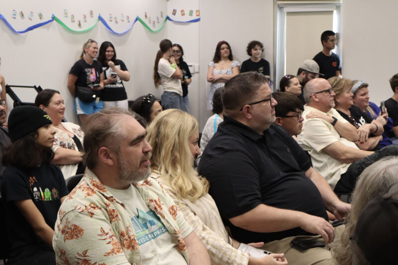 Attendees watch a performance by Golden Valley High School's Theatre Troupe at the Teen FanFest at the Canyon Country Jo Anne Darcy Library in Canyon Country, Calif., Friday, Oct. 9, 2026. Kamryn Martell/The Signal